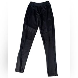 Adidas XS Black Track Jogger Pants Ankle Zip Slim Fit Logo Detail